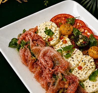 Serrano sonka és buffalo mozzarella